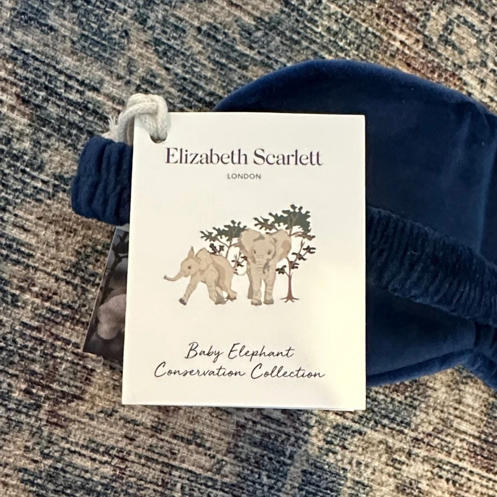 Elizabeth Scarlett Navy Eye Mask with Gold Elephant-NWT - Picture 2 of 3